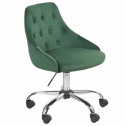 Desk Chair Swivel PARRISH Velvet Emerald Green