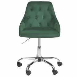 Desk Chair Swivel PARRISH Velvet Emerald Green