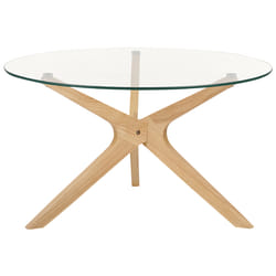 Coffee Table VALLEY Tempered Glass Light Brown