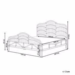 Bed Rattan DOMEYROT 140 x 200 cm (EU Double) Light Brown