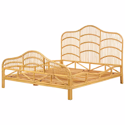 Bed Rattan DOMEYROT 160 x 200 cm (EU King Size) Light Brown