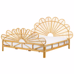 Bed Rattan FLORENTINE 180 x 200 cm (EU Super King) Light Brown