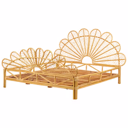 Bed Rattan FLORENTINE 180 x 200 cm (EU Super King) Light Brown