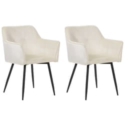 Set of 2 Dining Chairs JASMIN Velvet Cream