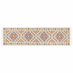 Cotton Kilim Runner Rug 80 x 300 cm Multicolour ATAN