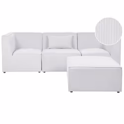 Modular Sofa LEMVIG Corduroy Off-White with Ottoman 3 Seater
