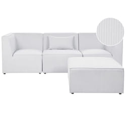 Modular Sofa LEMVIG Corduroy Off-White with Ottoman 3 Seater