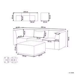 Modular Sofa LEMVIG Corduroy Taupe with Ottoman 3 Seater