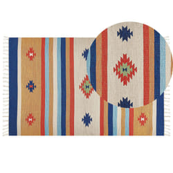 Cotton Kilim Area Rug 140 x 200 cm Multicolour TARONIK