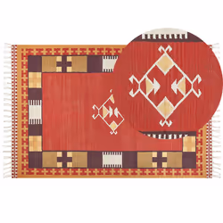 Cotton Kilim Area Rug 200 x 300 cm Multicolour PARAKAR