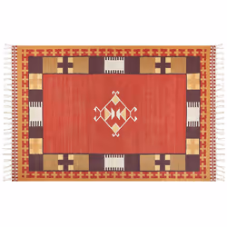 Cotton Kilim Area Rug 200 x 300 cm Multicolour PARAKAR