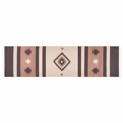 Cotton Kilim Runner Rug 80 x 300 cm Beige and Brown ARAGATS