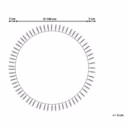 Round Jute Area Rug  140 cm Beige and White MARTS