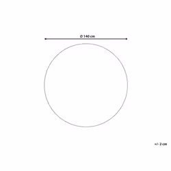 Round Jute Area Rug 140 cm Beige and Black HOVIT