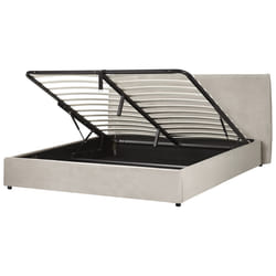 Ottoman Bed Velvet LAVAUR 180 x 200 cm (EU Super King) Taupe