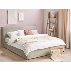 Ottoman Bed Velvet LAVAUR 180 x 200 cm (EU Super King) Taupe