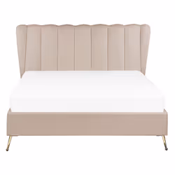 Bed Velvet MIRIBEL 140 x 200 cm (EU Double) Taupe