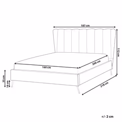 Bed Velvet MIRIBEL 160 x 200 cm (EU King Size) Taupe