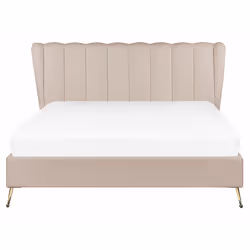 Bed Velvet MIRIBEL 160 x 200 cm (EU King Size) Taupe