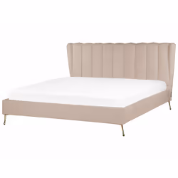 Bed Velvet MIRIBEL 180 x 200 cm (EU Super King) Taupe
