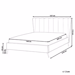 Bed Velvet MIRIBEL 140 x 200 cm (EU Double) Beige