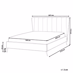 Bed Velvet MIRIBEL 180 x 200 cm (EU Super King) Beige