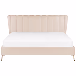 Bed Velvet MIRIBEL 180 x 200 cm (EU Super King) Beige