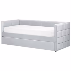Trundle Bed Velvet CHAVONNE 90 x 200 cm (EU Single) Light Grey