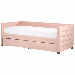 Daybed with Storage Velvet MARRAY 90 x 200 cm (EU Single) Pastel Pink