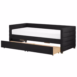 Daybed with Storage Velvet MARRAY 90 x 200 cm (EU Single) Black