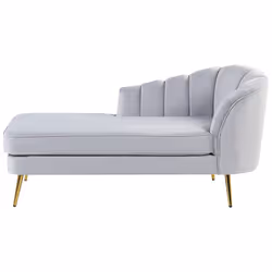 Right Hand Chaise Lounge ALLIER Velvet Light Grey