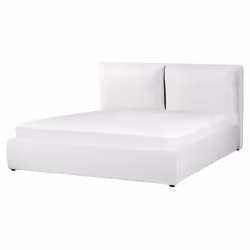 Ottoman Bed Velvet BAJONNA 160 x 200 cm (EU King Size) White