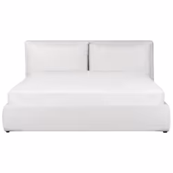 Ottoman Bed Velvet BAJONNA 180 x 200 cm (EU Super King) White