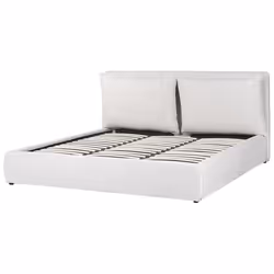 Ottoman Bed Velvet BAJONNA 180 x 200 cm (EU Super King) White