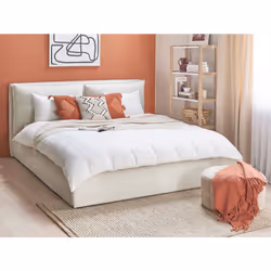 Ottoman Bed Velvet BAJONNA 180 x 200 cm (EU Super King) White - Additional view 4