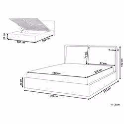 Ottoman Bed Velvet BAJONNA 180 x 200 cm (EU Super King) White - Additional view 5