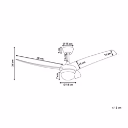 Ceiling Fan with Light JIBOA with Remote Black