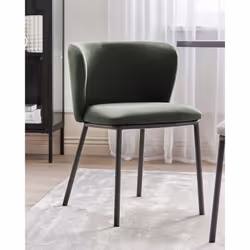 Set of 2 Dining Chairs MINA Dark Green