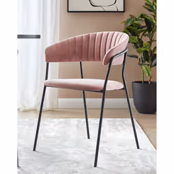 Set of 2 Dining Chairs MARIPOSA Velvet Pink