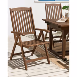 Garden Chair AMANTEA Acacia Wood Dark Brown