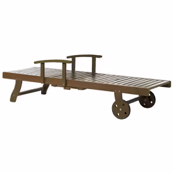 Sun Lounger AMANTEA Reclining Acacia Wood Dark Brown