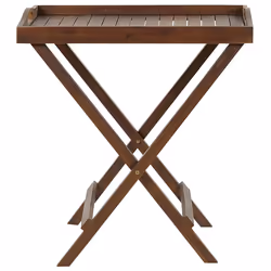 Garden Side Table AMANTEA Acacia Wood Dark Brown Folding