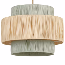 Paper Pendant Lamp Natural and Green PALBRA