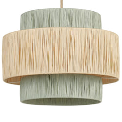 Paper Pendant Lamp Natural and Green PALBRA