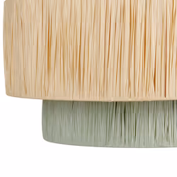 Paper Pendant Lamp Natural and Green PALBRA
