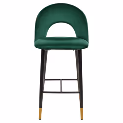 Set of 2 Bar Chairs FALTON Velvet Emerald Green