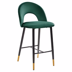 Set of 2 Bar Chairs FALTON Velvet Emerald Green - Additional view 4