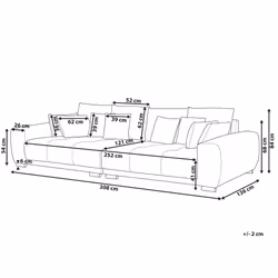 4 Seater Fabric Sofa Grey TORPO