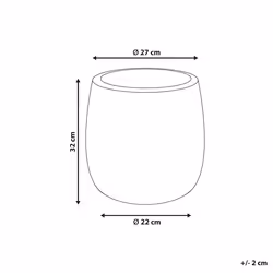 Plant Pot LIVADIA Stone 27 cm Off-White