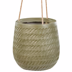 Plant Pot LIVADIA Stone 20 cm Olive Green